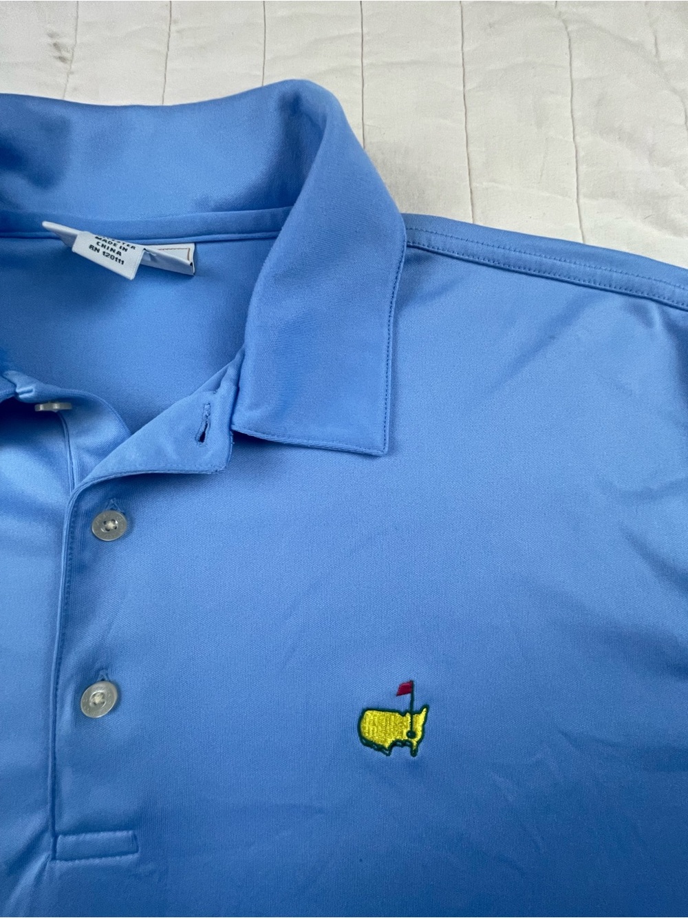 Masters Augusta National Light Blue Polo with Yellow Embroidered Logo Large